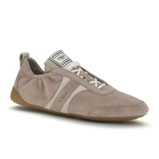 Beige Calf Leather Bos Taurus Athletic Sneakers