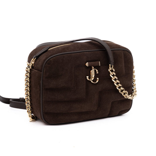 Brown Suede Avenue Camera Crossbody Bag