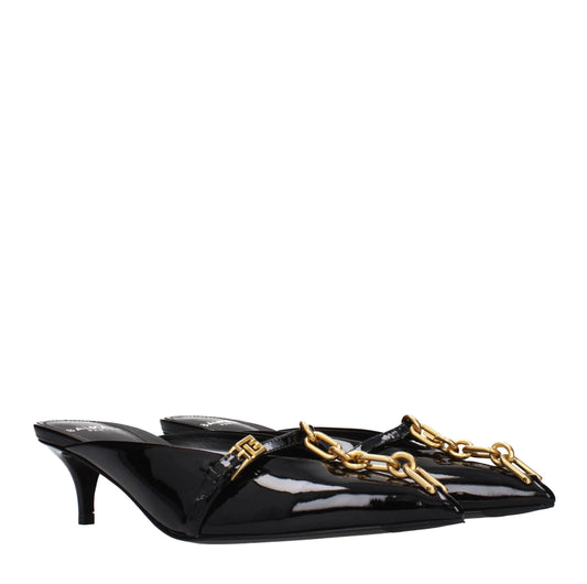 Black Leather Platform Sandals