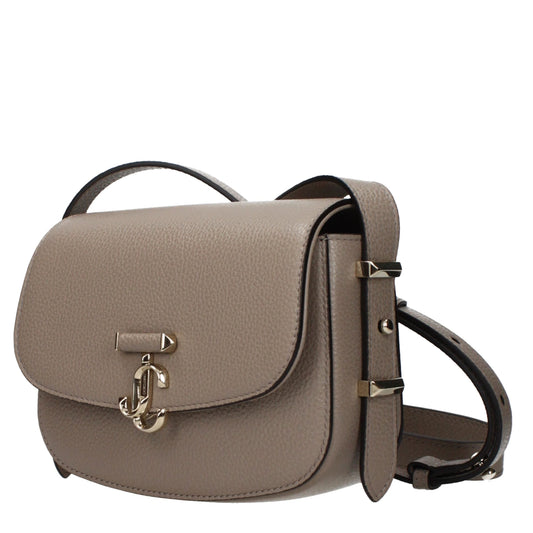 Gray Leather Crossbody Bag