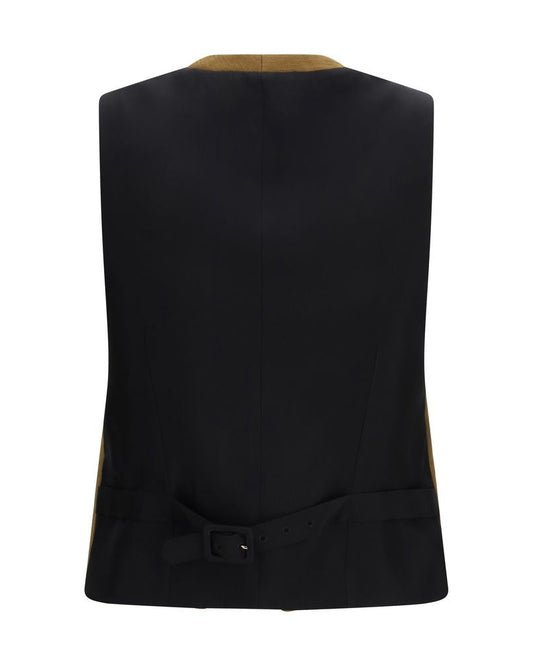 Brown Wool Oves Aries Sleveless Jacket