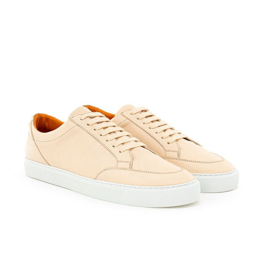 Pink Leather Low Top Sneakers