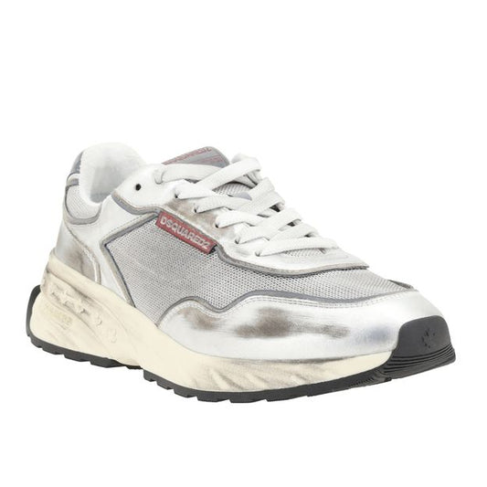 White Calf Leather Bos Taurus Athletic Sneakers