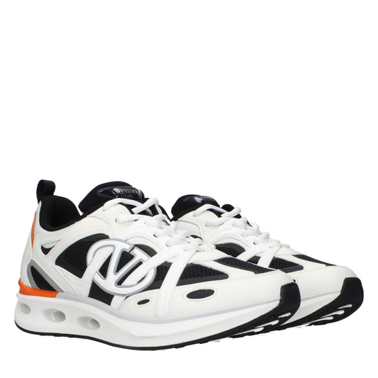 White Fabric Athletic Sneakers