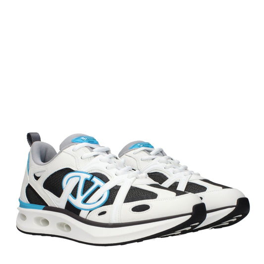 White Fabric Athletic Sneakers