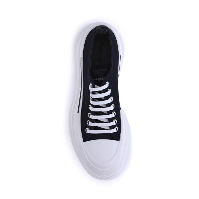 Alexander McQueen - Oversized Sneaker Tread Lace-Up Black Canvas