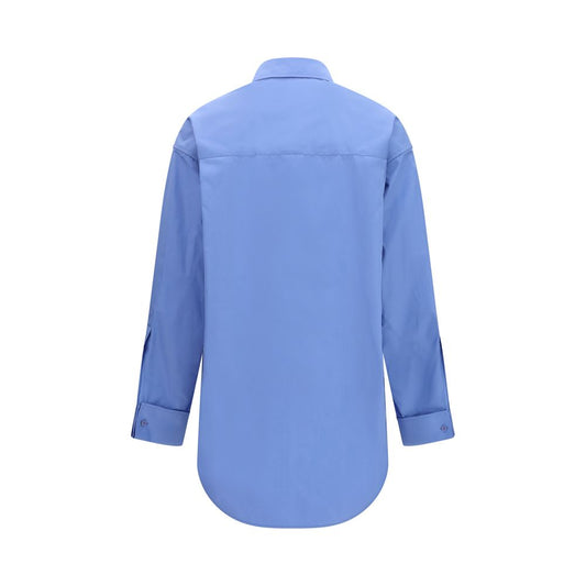 Balenciaga – Camicia Oversize Azzurro Cielo con Orlo Allungato