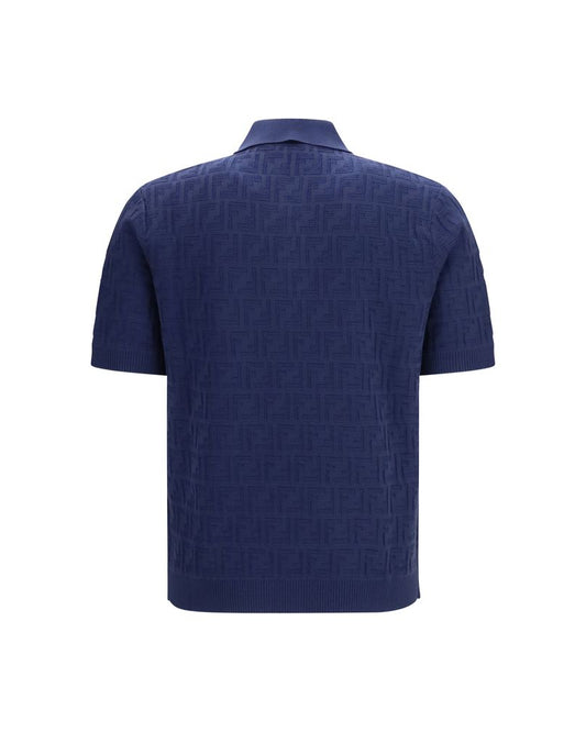 Fendi – FF All-Over Cotton Polo Shirt Blue
