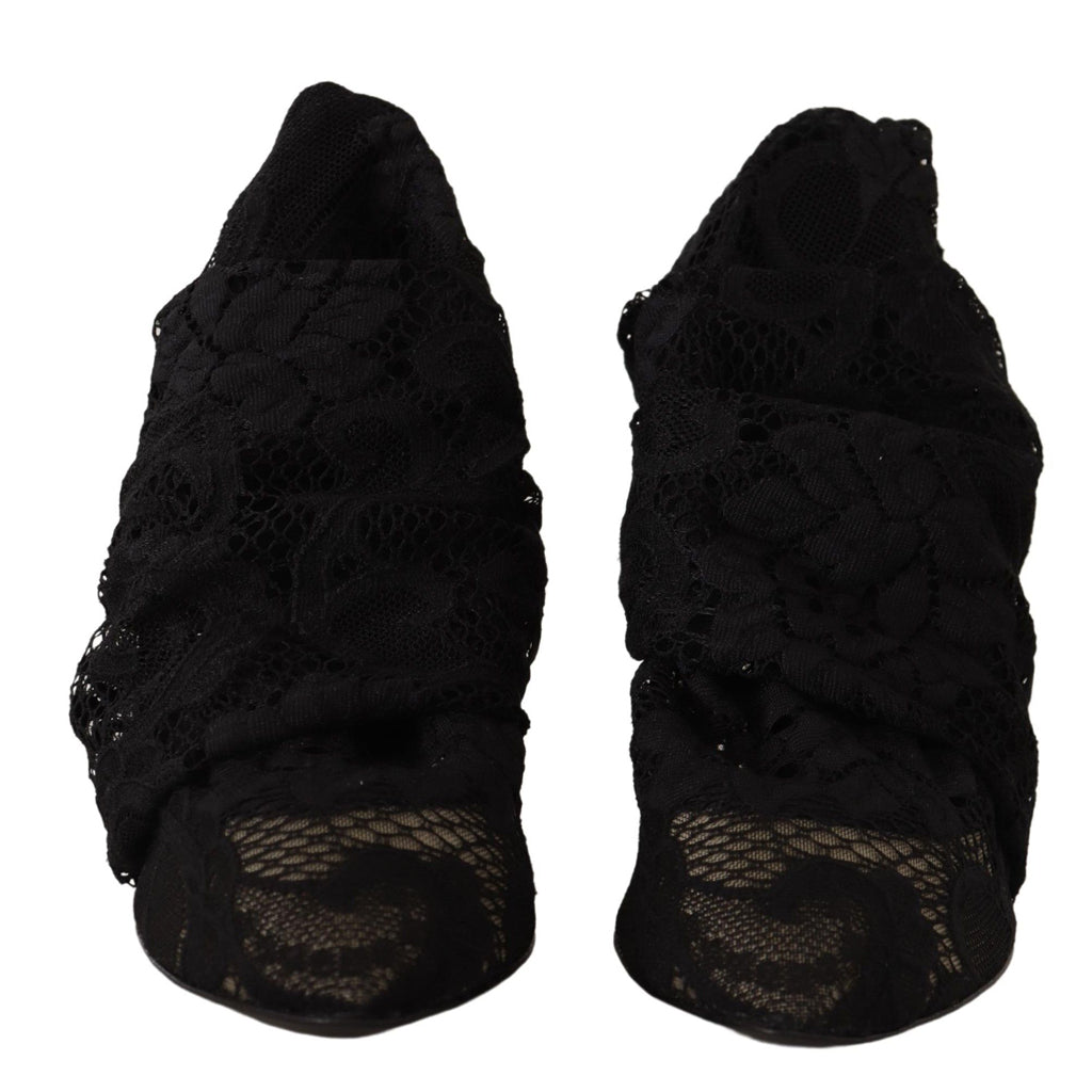 Dolce & Gabbana Elegant Stretch Sock Boots in Sleek Black