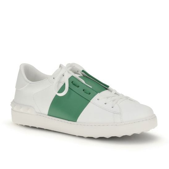 White Calf Leather Bos Taurus Low Top Sneakers