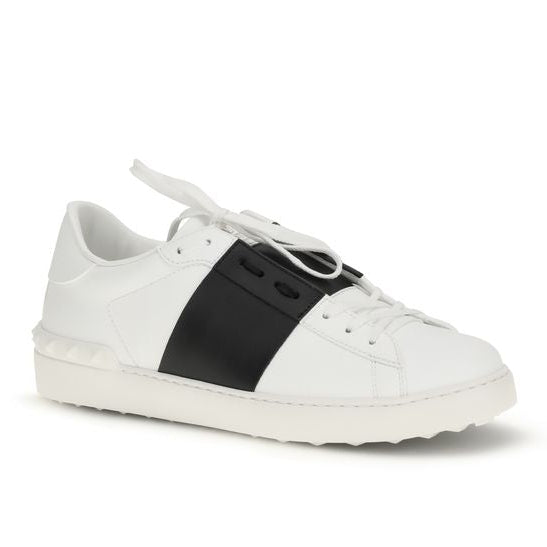 White Calf Leather Bos Taurus Low Top Sneakers