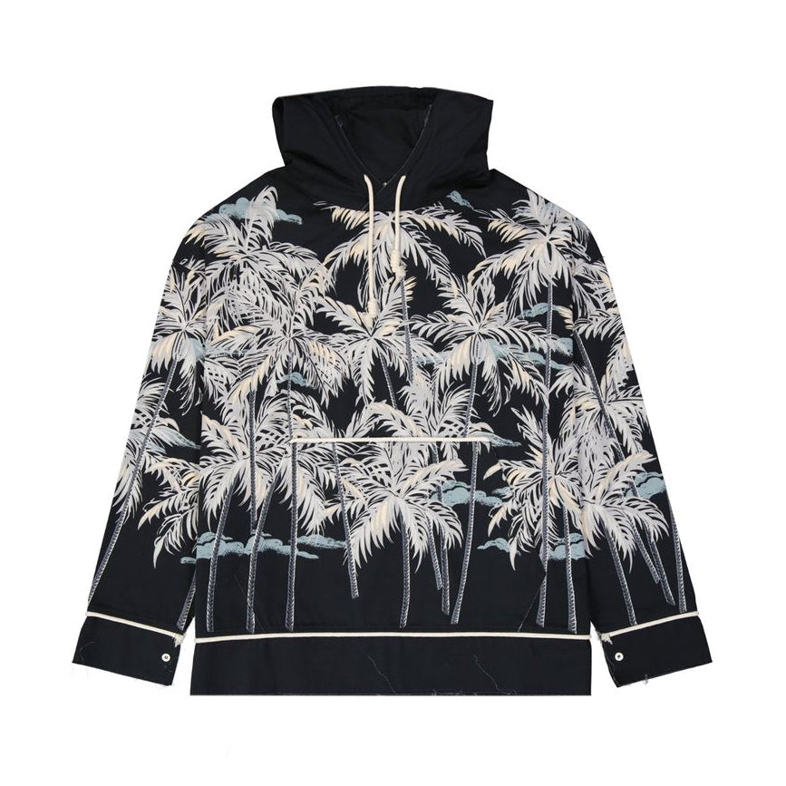 Black Cotton Pattern Shirt