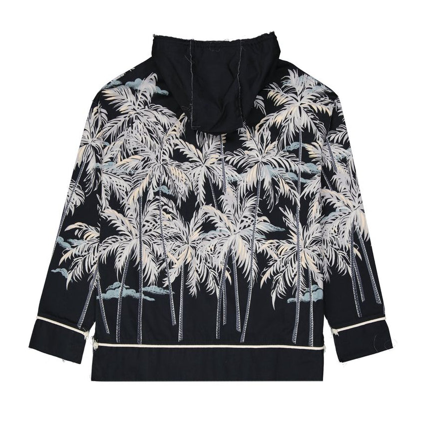 Black Cotton Pattern Shirt