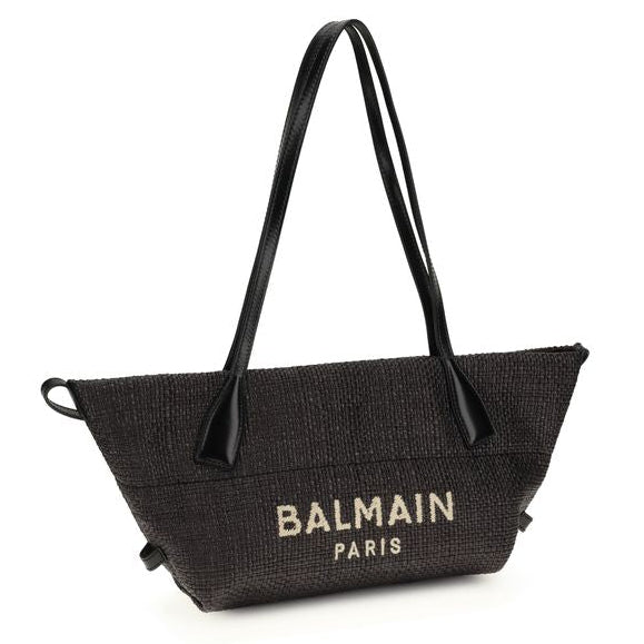 Black Raffia Shoulder Bag