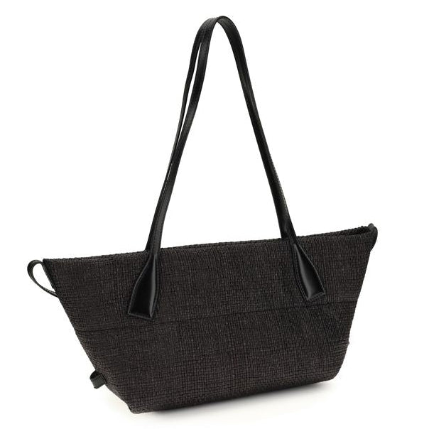 Black Raffia Shoulder Bag