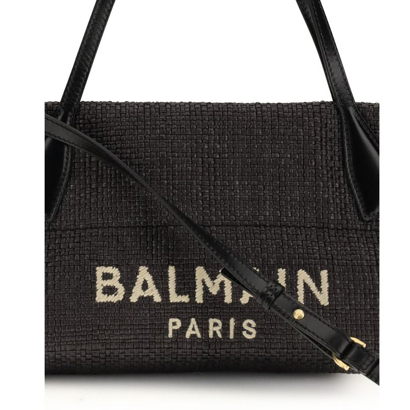 Black Raffia Shoulder Bag