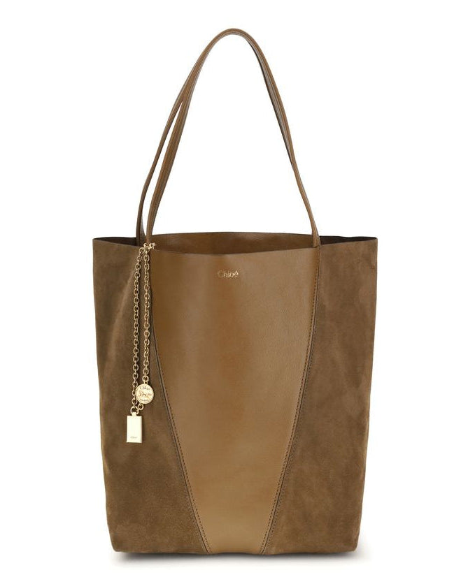 Beige Leather Shoulder Bag