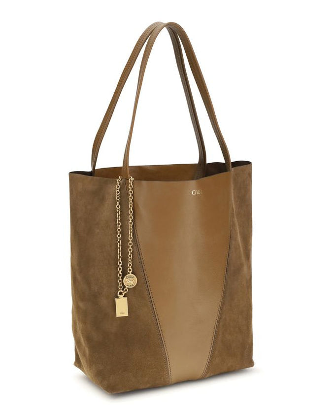 Beige Leather Shoulder Bag
