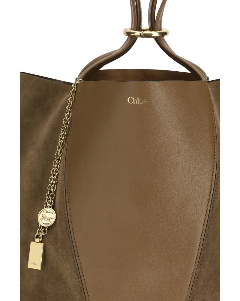 Beige Leather Shoulder Bag