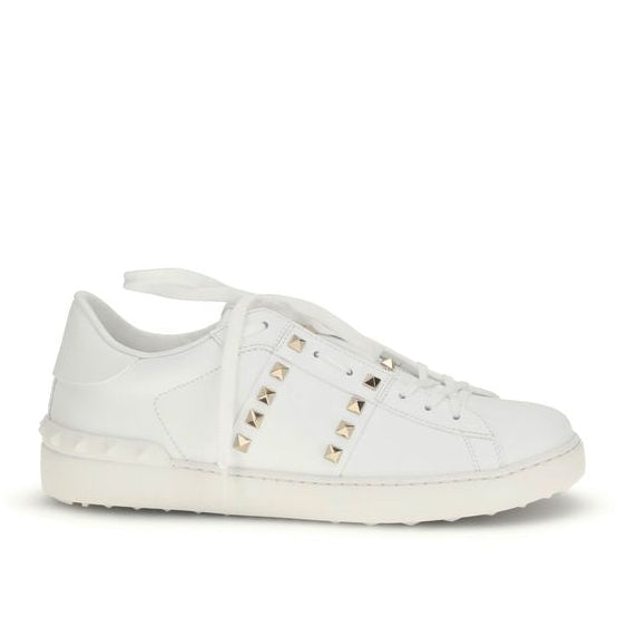 White Calf Leather Bos Taurus Low Top Sneakers