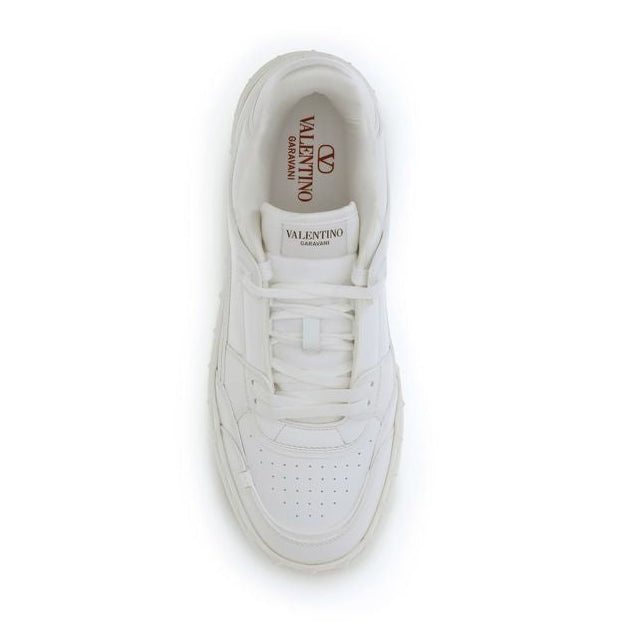 White Calf Leather Bos Taurus Low Top Sneakers