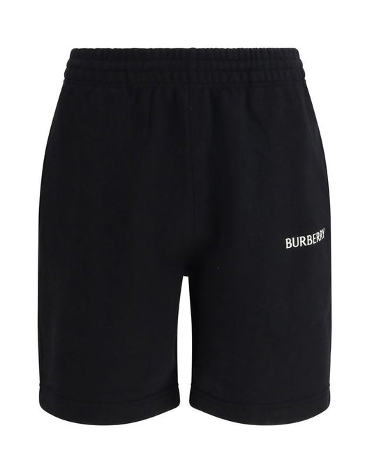 Black Cotton Bermuda Shorts