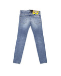 Blue Cotton Straight-Leg Jeans