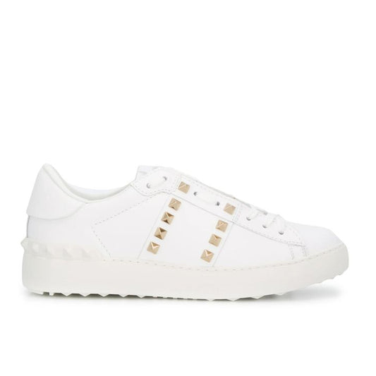 White Leather Low Top Sneakers