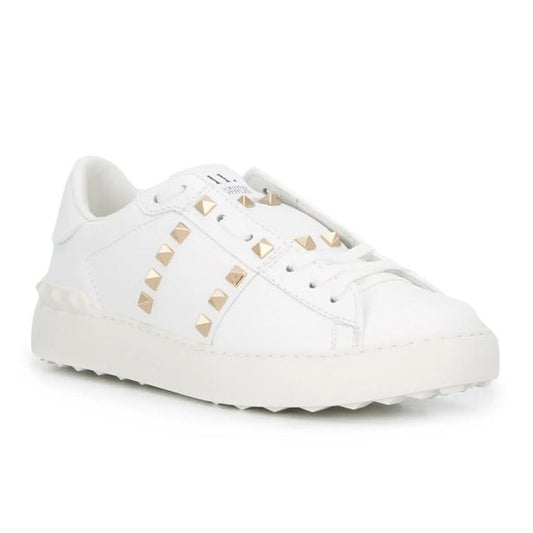 White Leather Low Top Sneakers