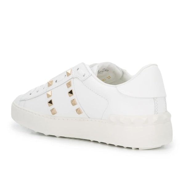 White Leather Low Top Sneakers