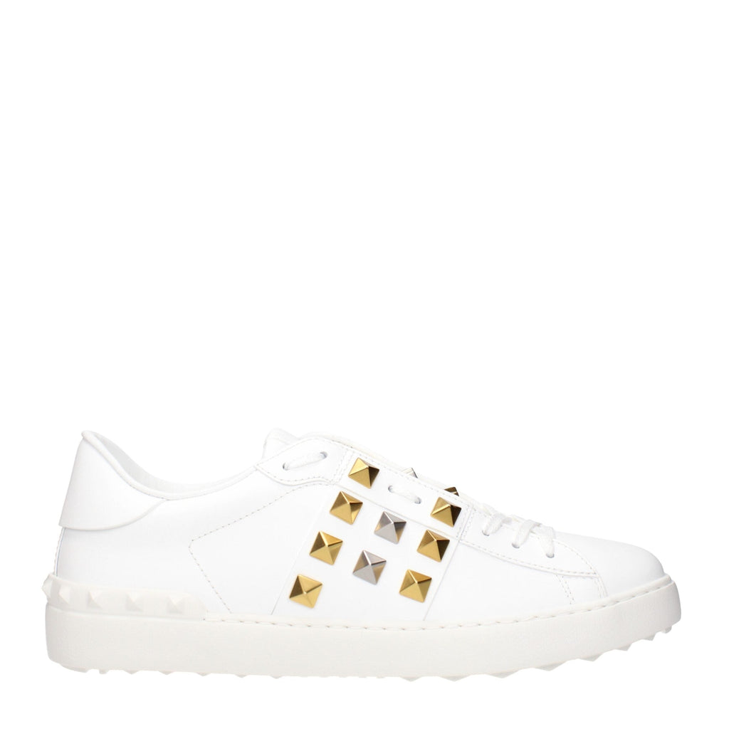 White Leather Low Top Sneakers