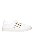White Leather Low Top Sneakers
