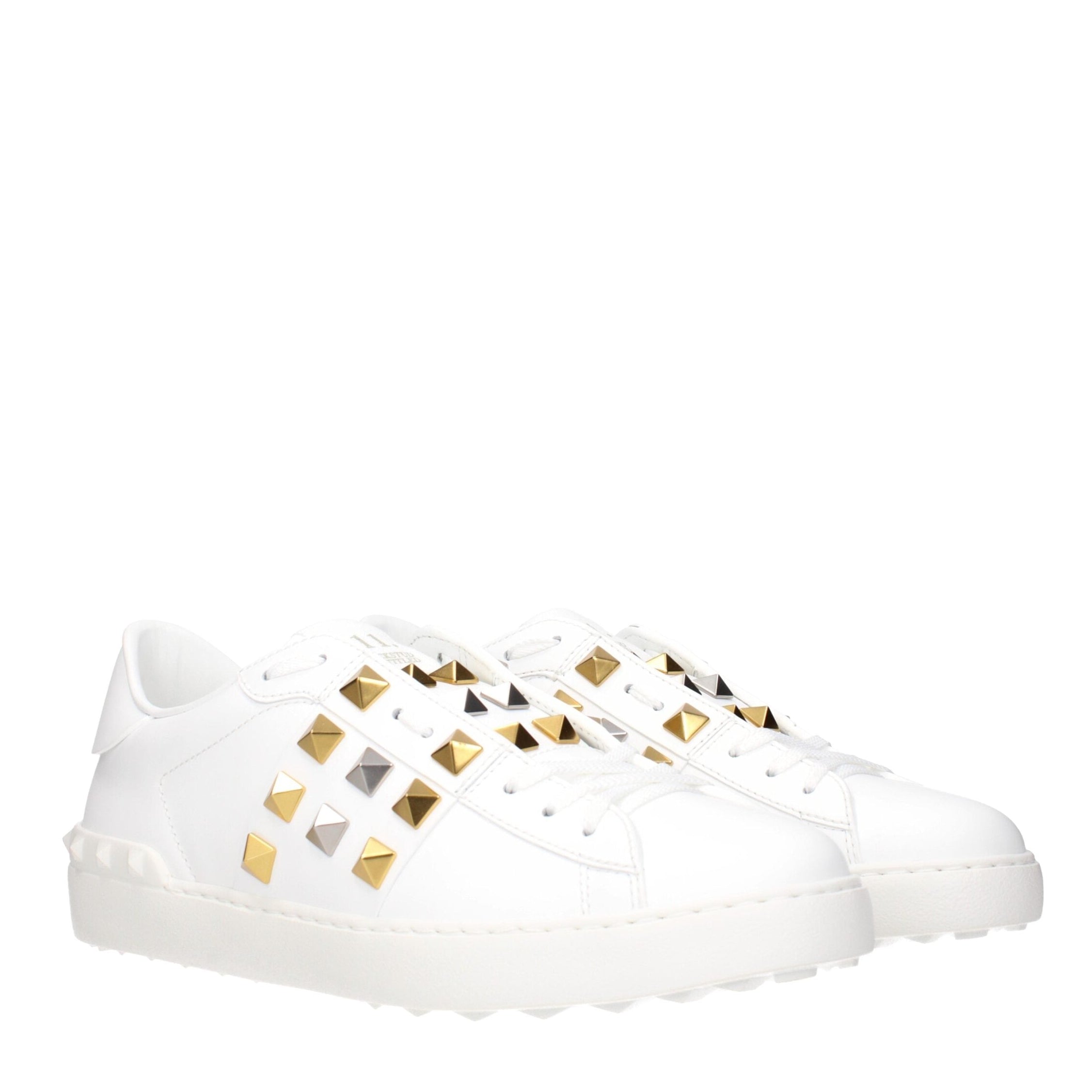 White Leather Low Top Sneakers