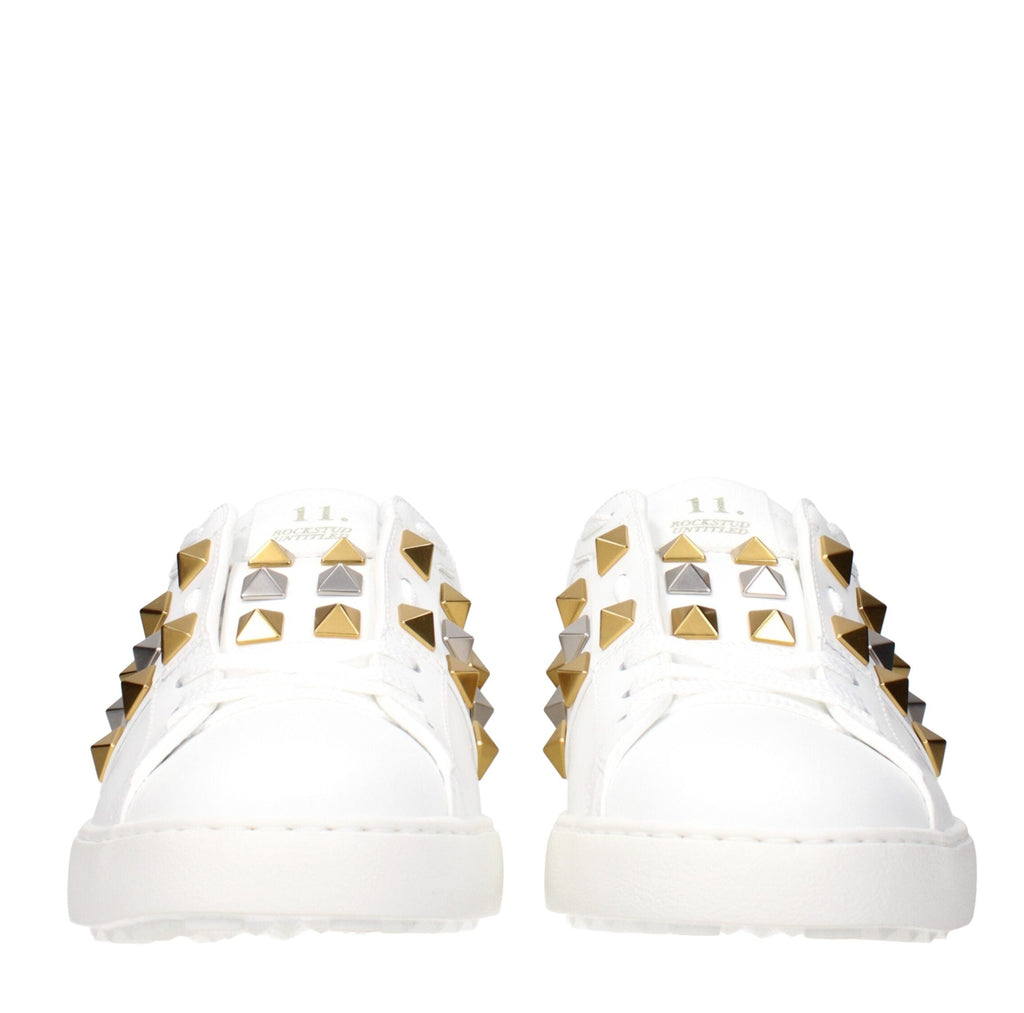 White Leather Low Top Sneakers