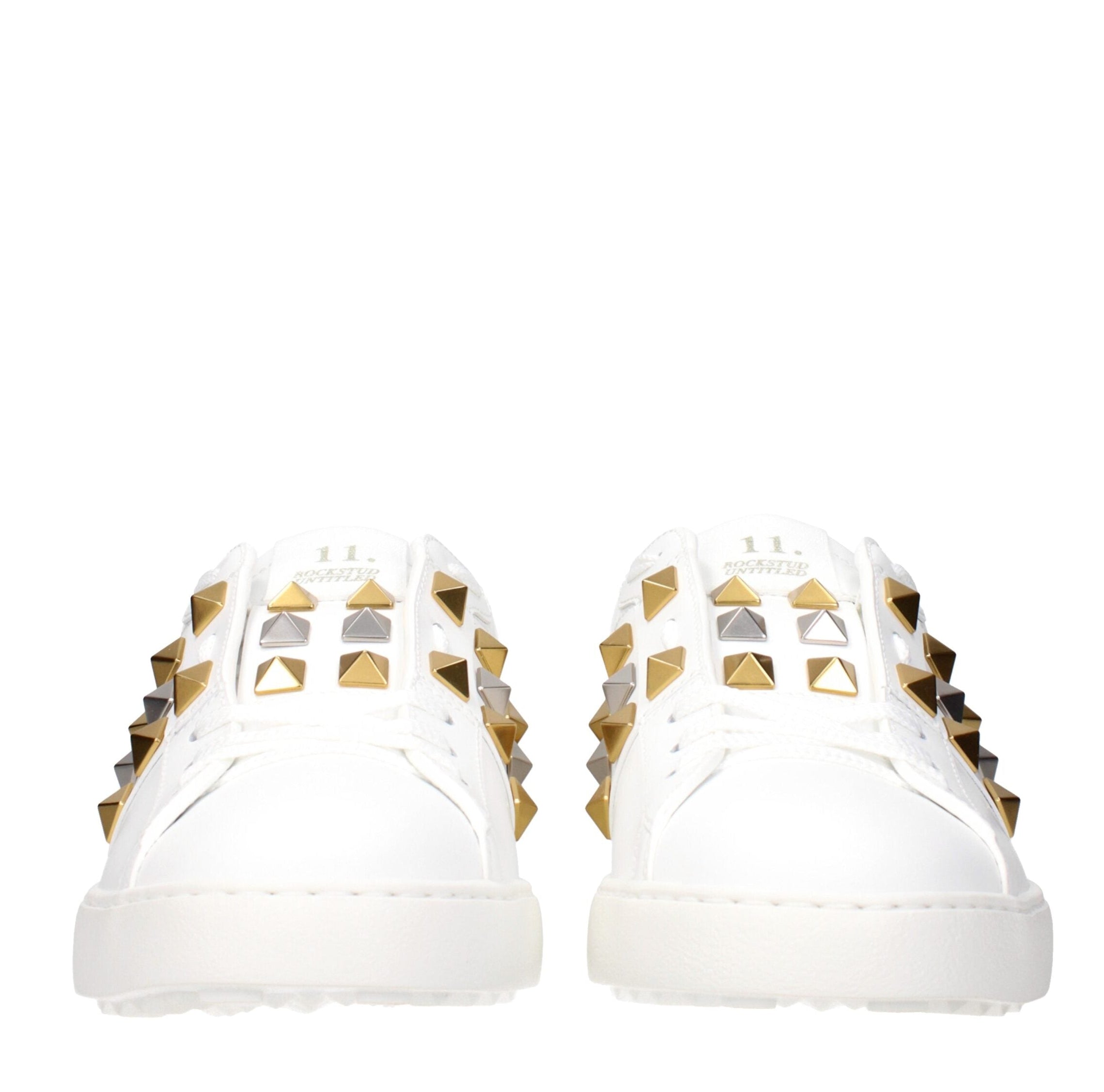 White Leather Low Top Sneakers