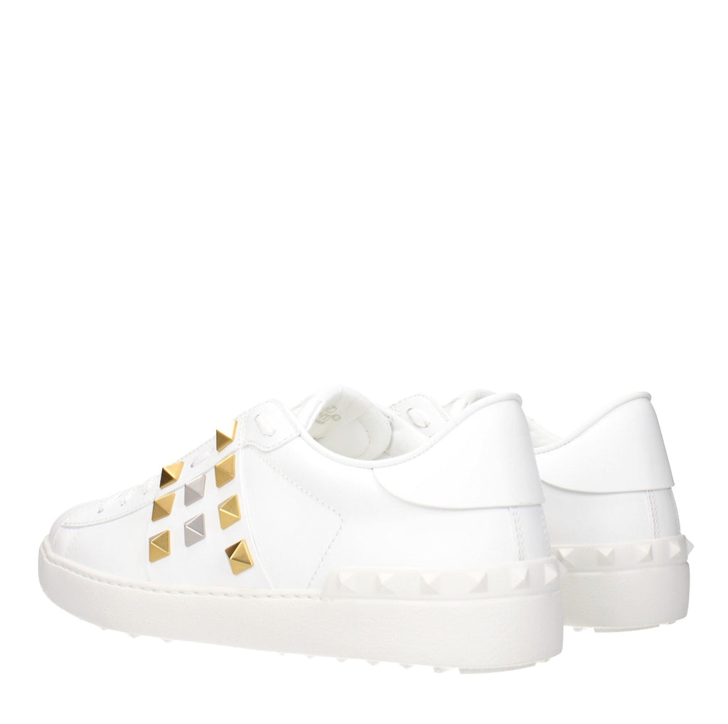 White Leather Low Top Sneakers