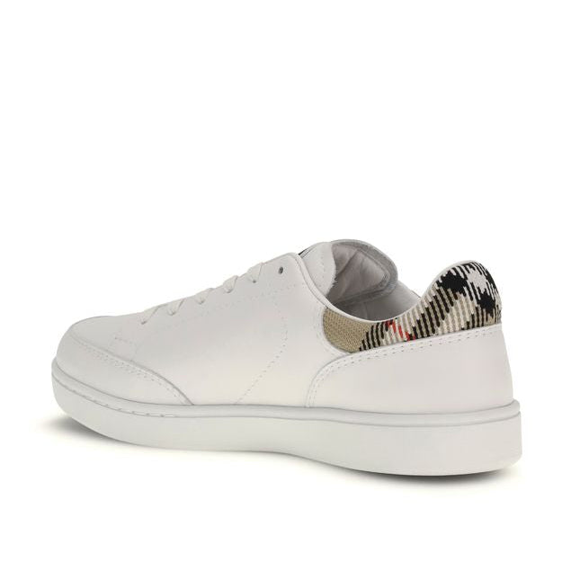 White Calf Leather Bos Taurus Low Top Sneakers