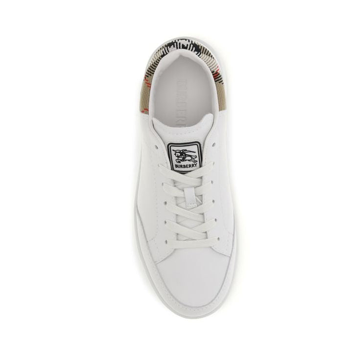 White Calf Leather Bos Taurus Low Top Sneakers