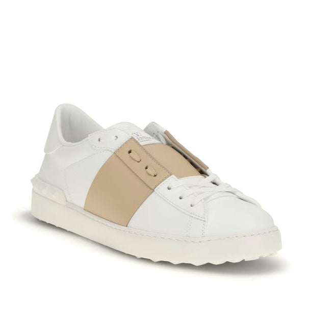 White Calf Leather Bos Taurus Low Top Sneakers