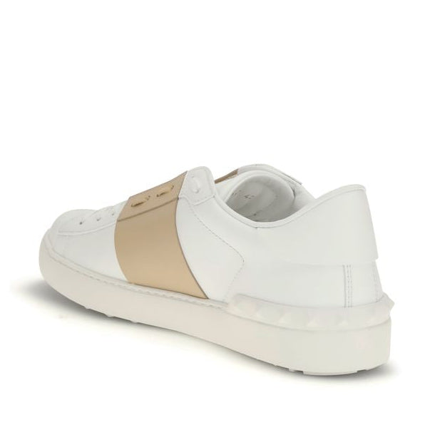 White Calf Leather Bos Taurus Low Top Sneakers