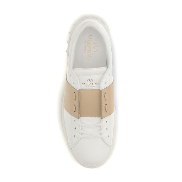 White Calf Leather Bos Taurus Low Top Sneakers