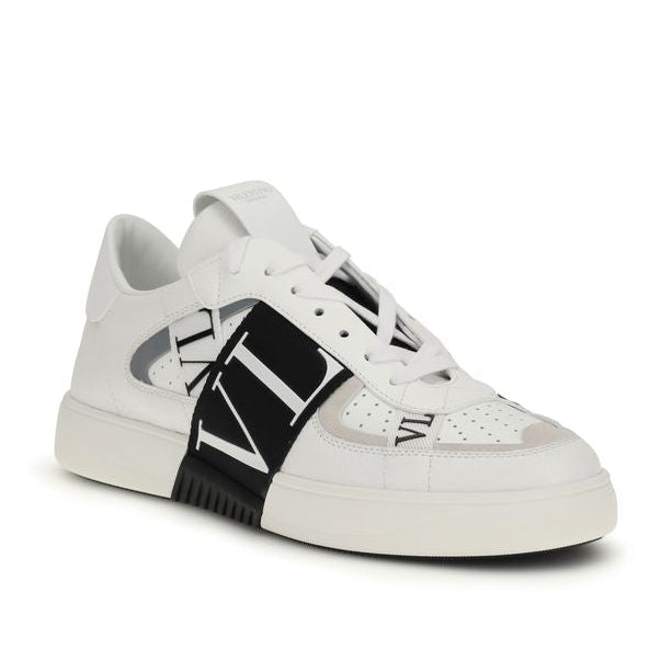 White Calf Leather Bos Taurus Low Top Sneakers