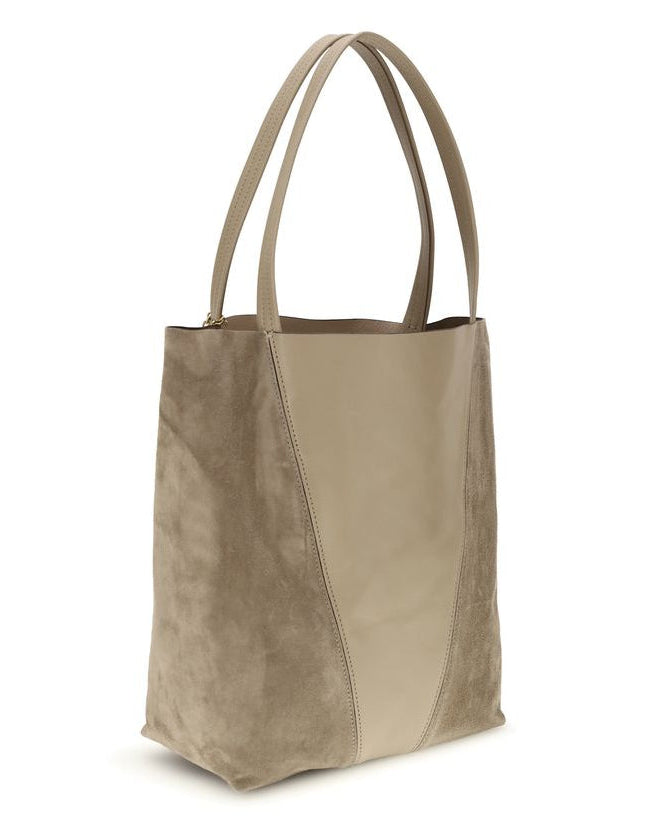 Beige Leather Shoulder Bag
