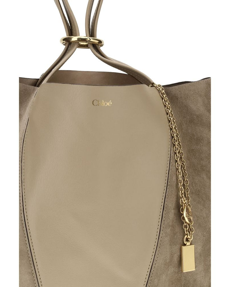 Beige Leather Shoulder Bag