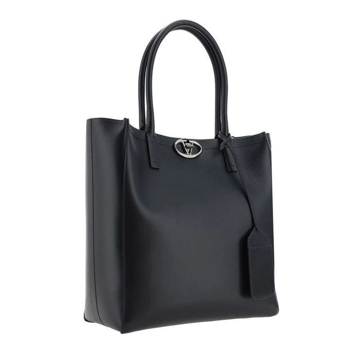 Black Calfskin Tote Bag