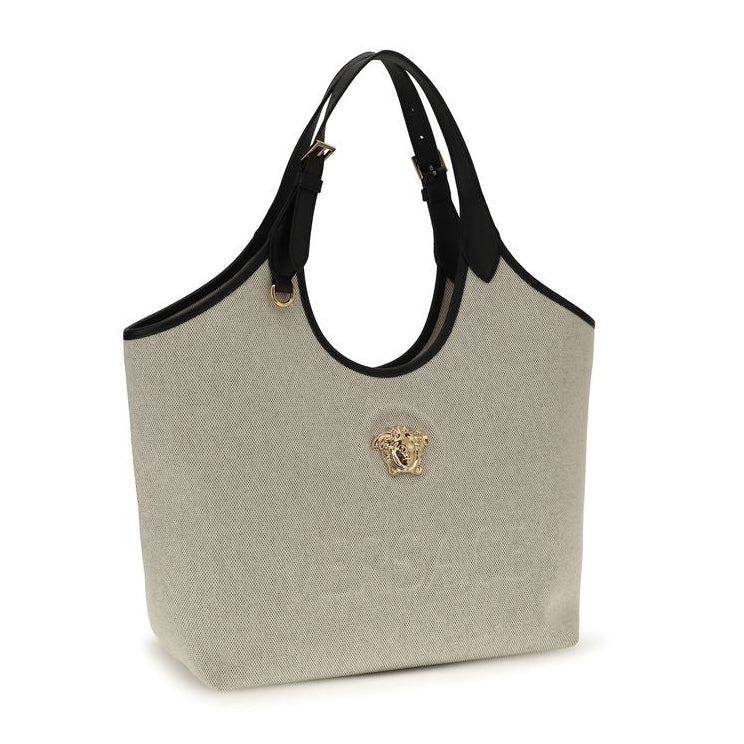 Beige Cotton Shoulder Bag