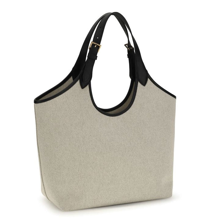 Beige Cotton Shoulder Bag