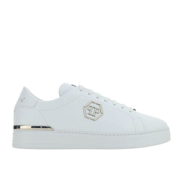 White Calf Leather Bos Taurus Low Top Sneakers