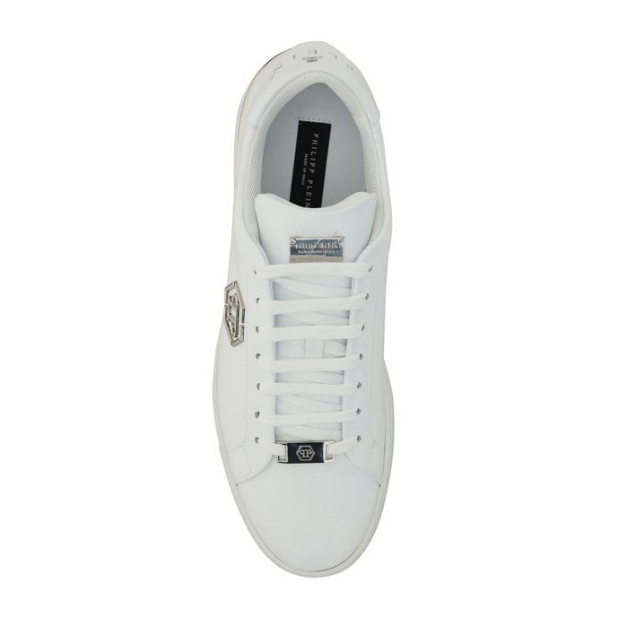 White Calf Leather Bos Taurus Low Top Sneakers