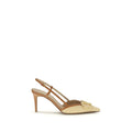 Beige Calf Leather Bos Taurus High Heel Pumps